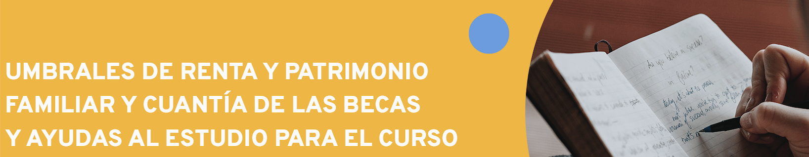 Umbrales de renta y patrimonio familiar y cuantías de las becas y ayudas al estudio para 2022-2023